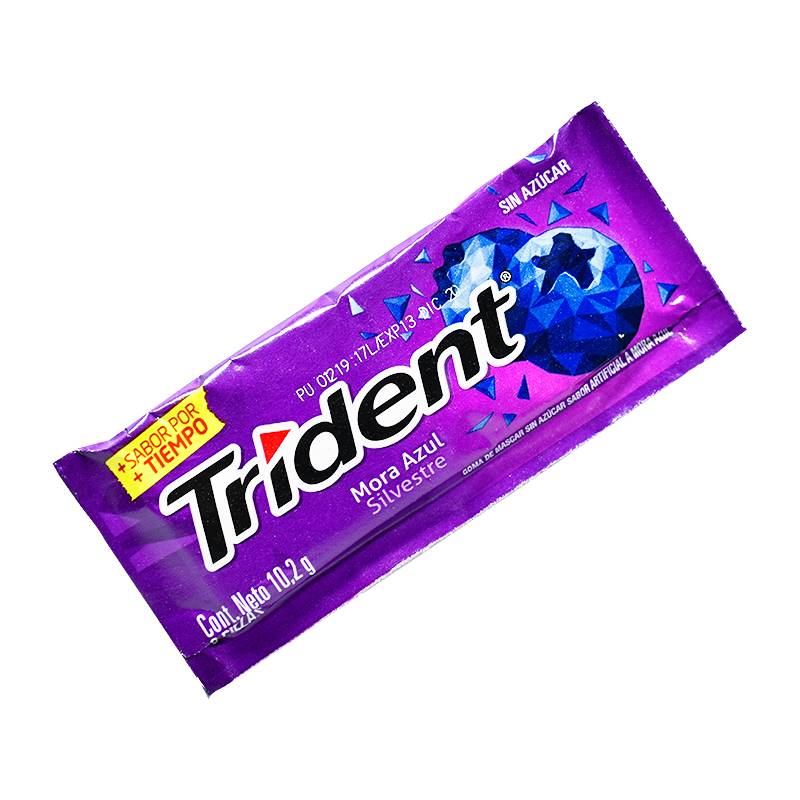 CHICLE TRIDENT MORA AZUL 1x18 UND.