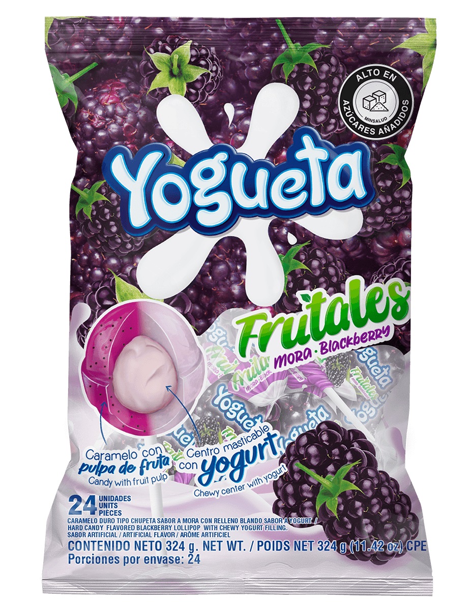 CHUPETA YOGUETA FRUTALES MORA 1x24 UND.