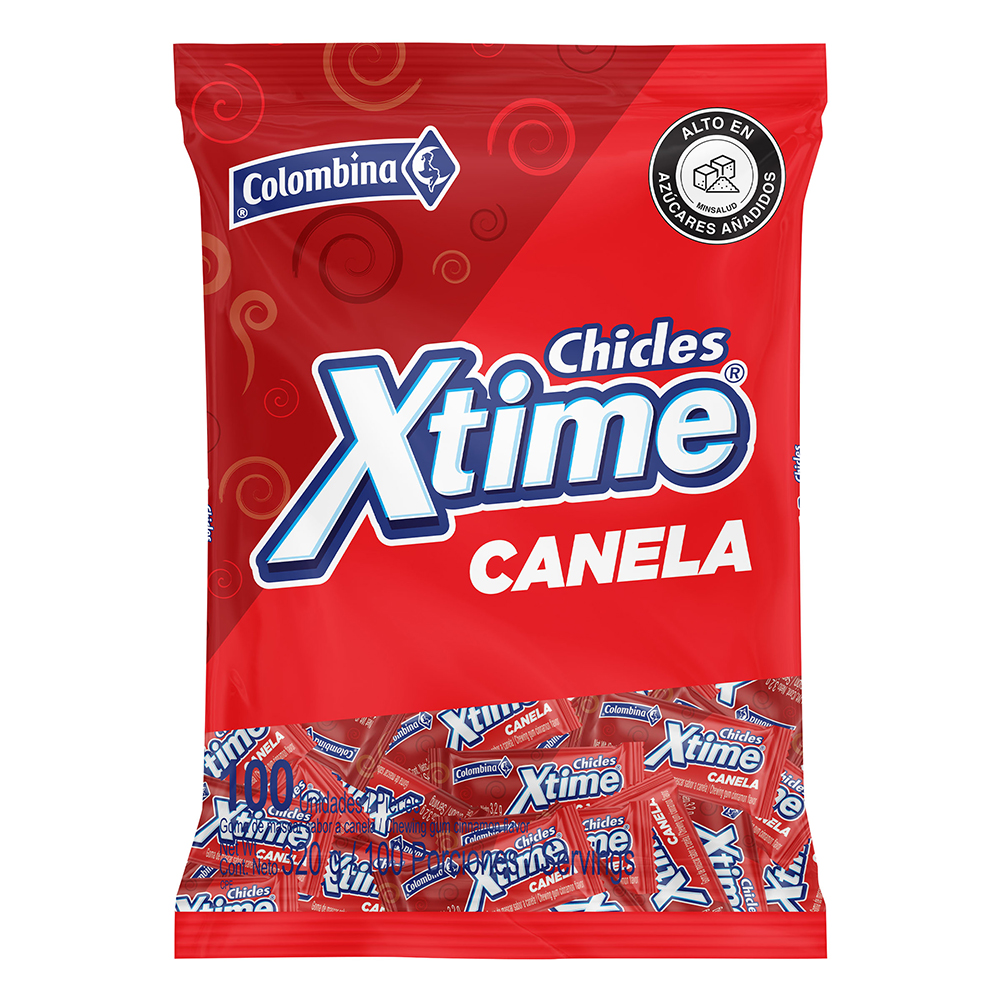 CHICLE XTIME CANELA COLOMB.1x100 UN