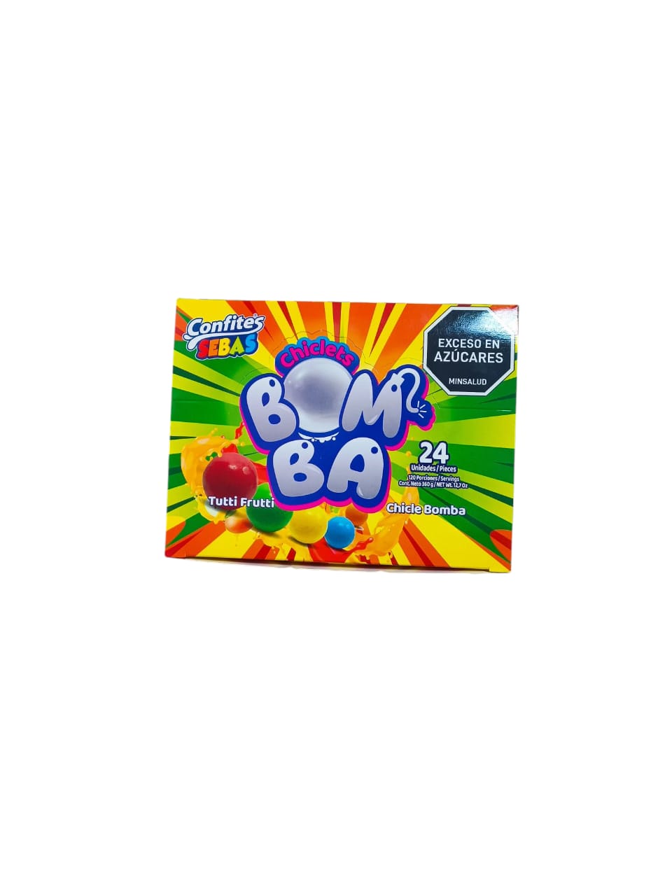 CHICLE BOMBA TUTTI FRUTTI DISPLEY 1x24UND