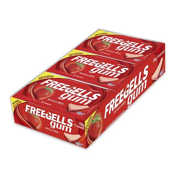 CHICLE FREEGELLS FRESA 1x15 UND.