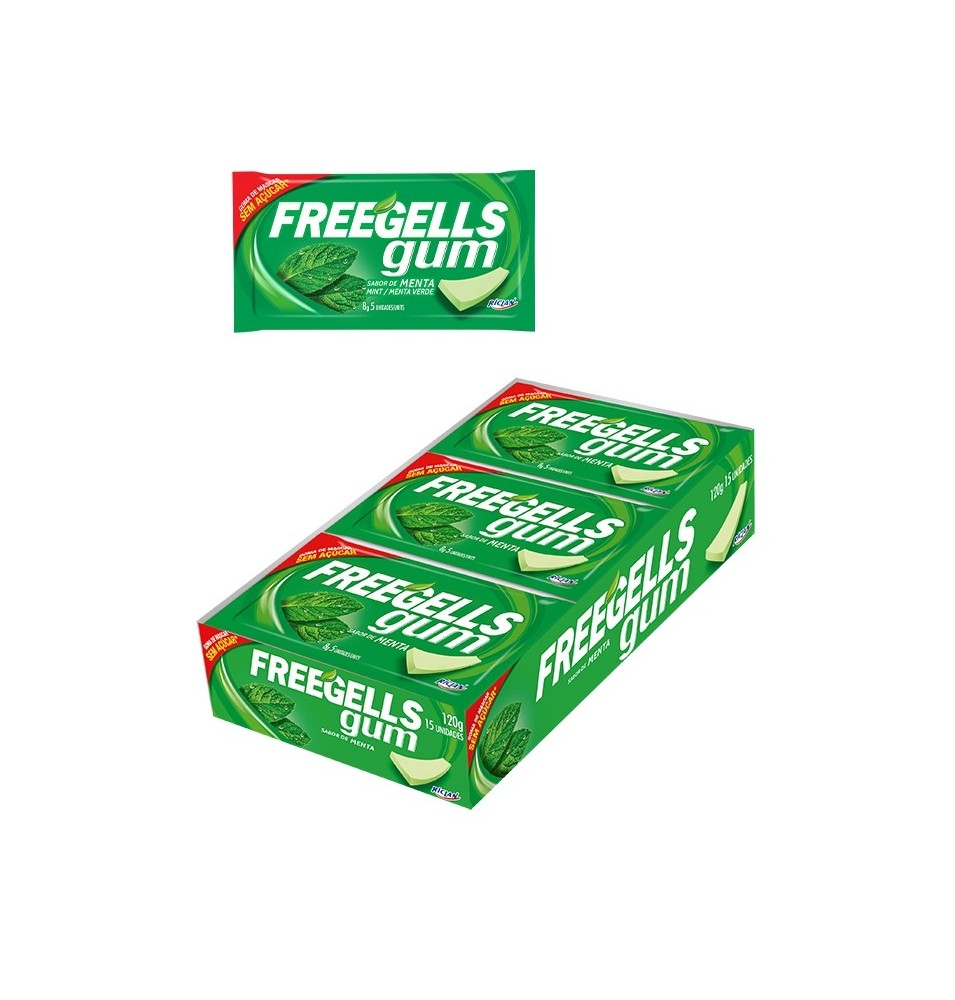 CHICLE FREEGELLS HIERBABUENA 1x15U.(AZUL