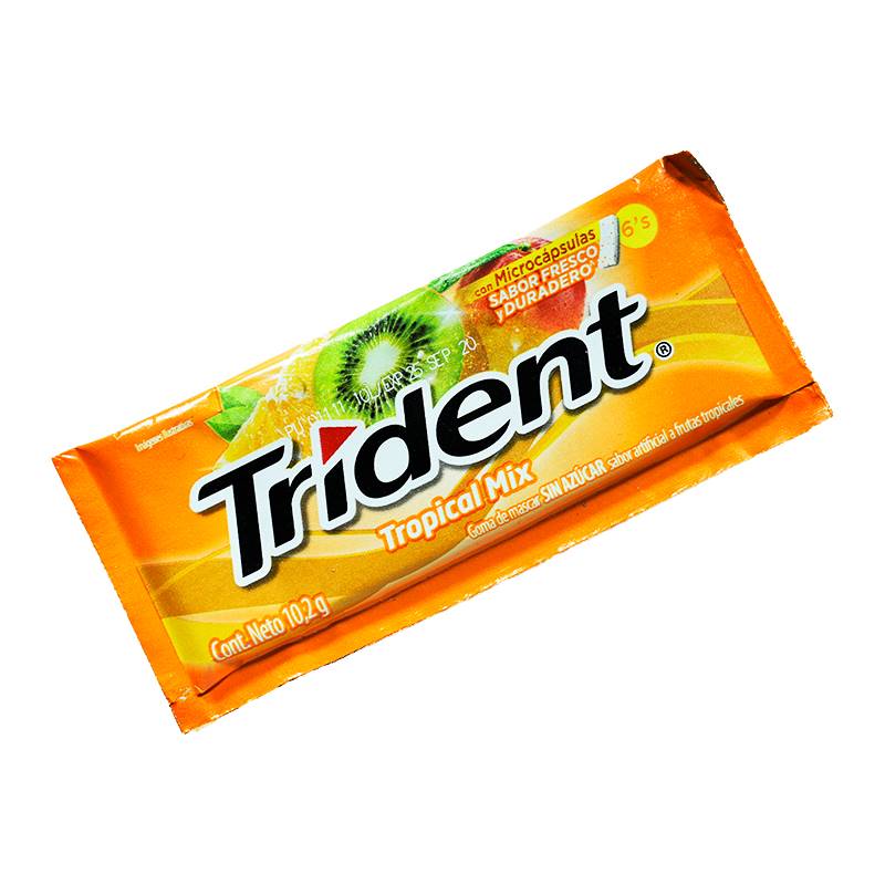 CHICLE TRIDENT TROPICAL MIX 1x18 UND.