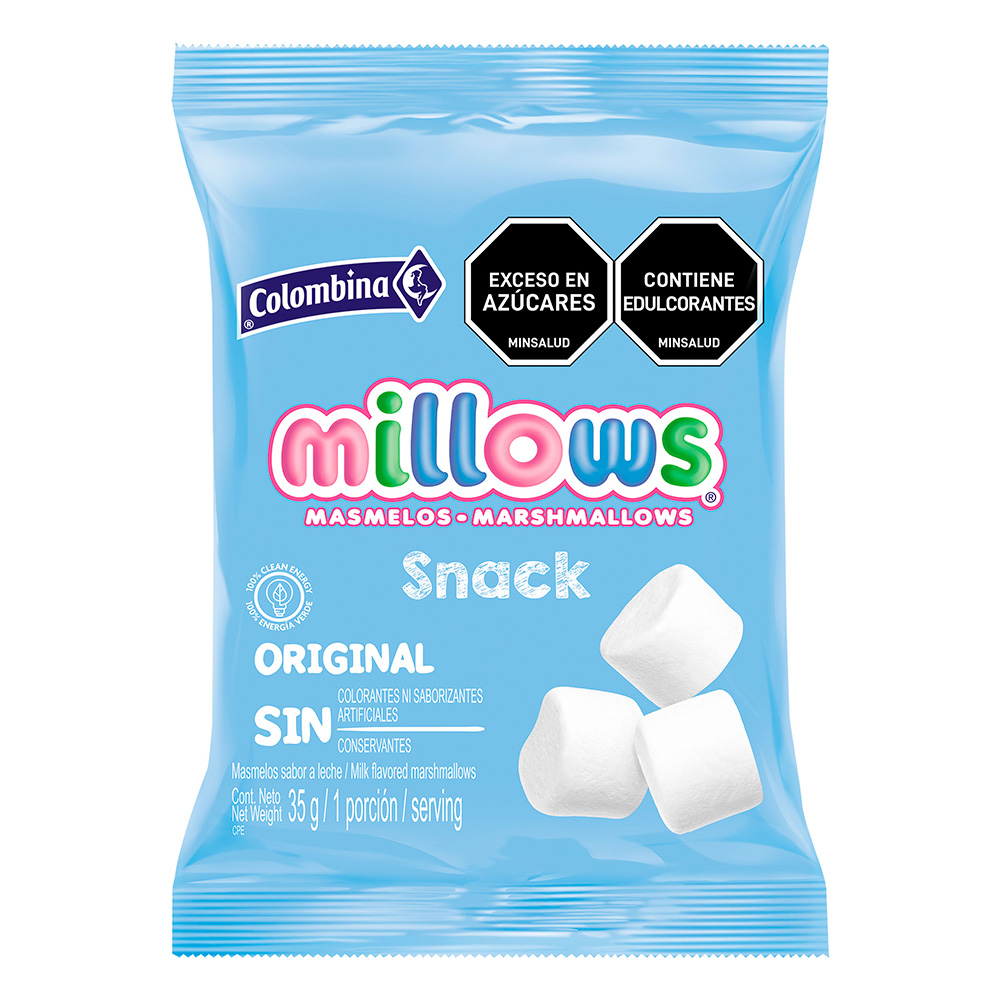 CAR.MILLOWS SNACK COLOMBINA INDIV.1x35Grs