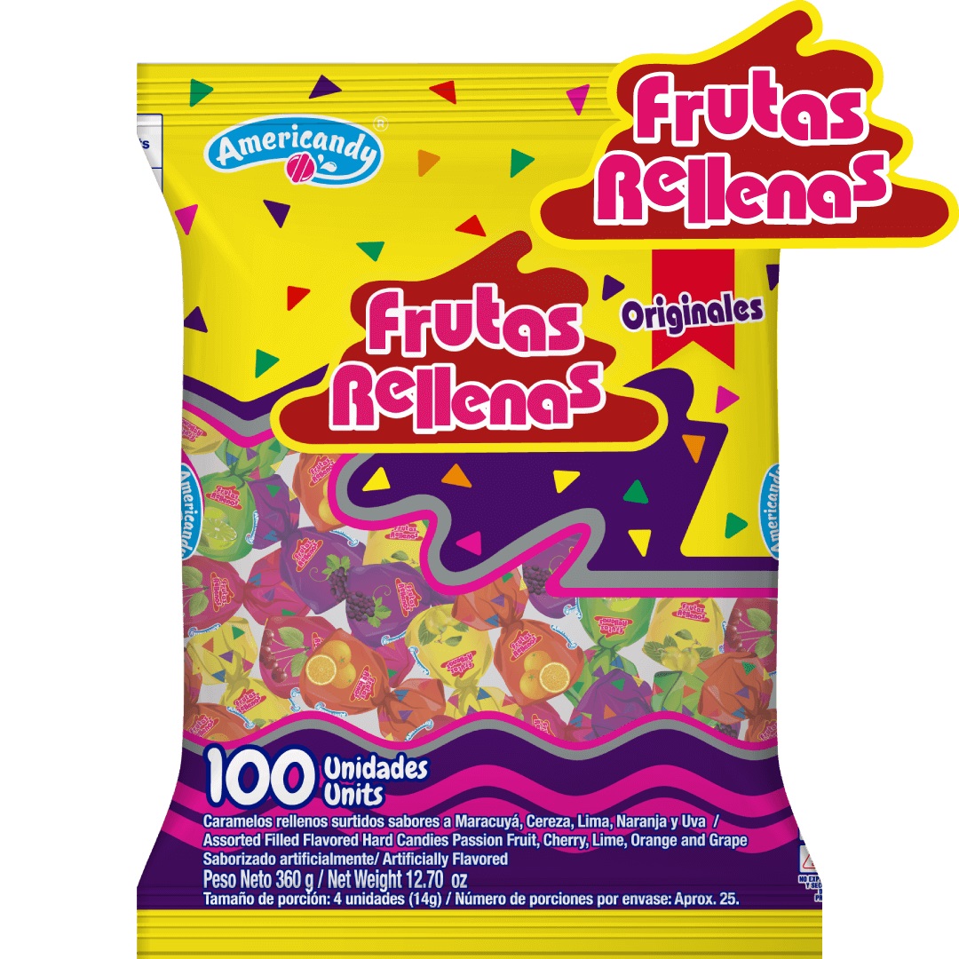 CARAM.FRUTAS RELLENAS 1x100U.(AMERICANDY