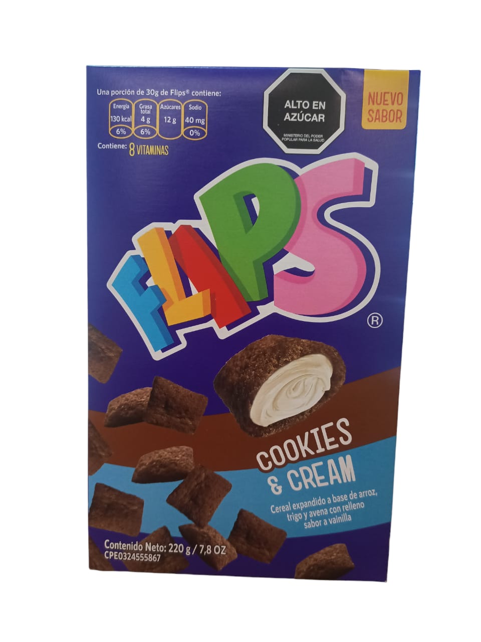 CEREAL FLIPS COOKIES&CREAM 12x220Grs CAJ