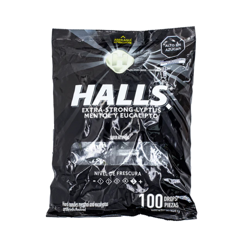 CARAM.HALLS BOLSA EXTRA FUERTE 1x100 UND