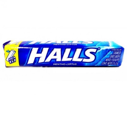 CAR.HALLS BARRA AZUL MENTOL 1x12UND