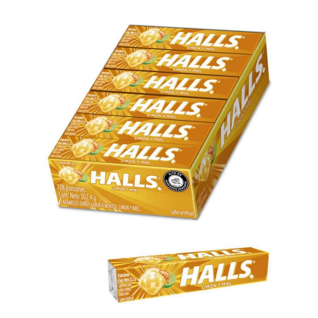 CAR.HALLS BARRA MIEL Y LIMON 1x12UND