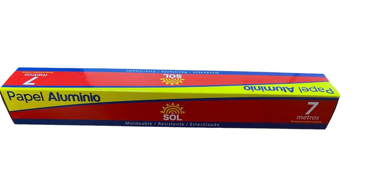 PAPEL ALUMINIO 1x12x7 Mts EL SOL**