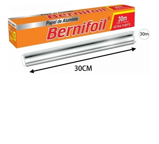 PAPEL ALUMINIO 1x12x30 MTS.BERNIFOIL**