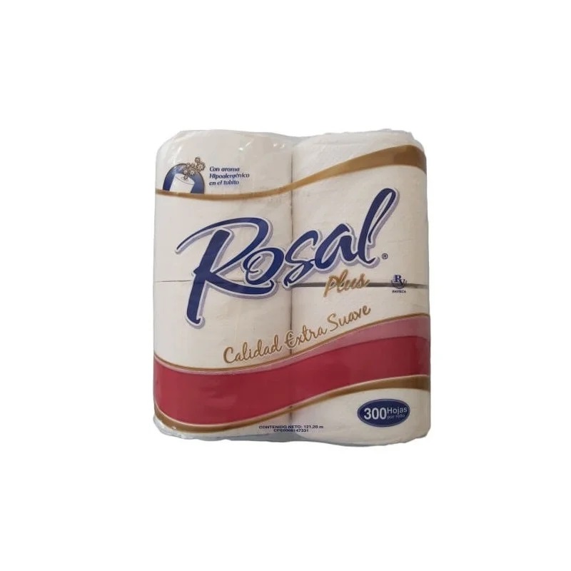 PAPEL HIG.ROSAL PLUS 12x4 UND 300 HOJAS