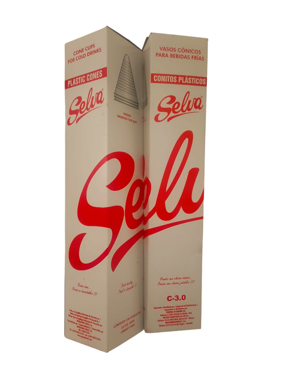 TIRA VASOS PLAST.SELVA/CONICO 3oZ 1x150U