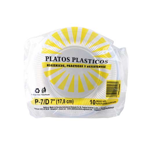 PLATO PLAST.Nº 7 OCCIDENTE 50x10 UND.**