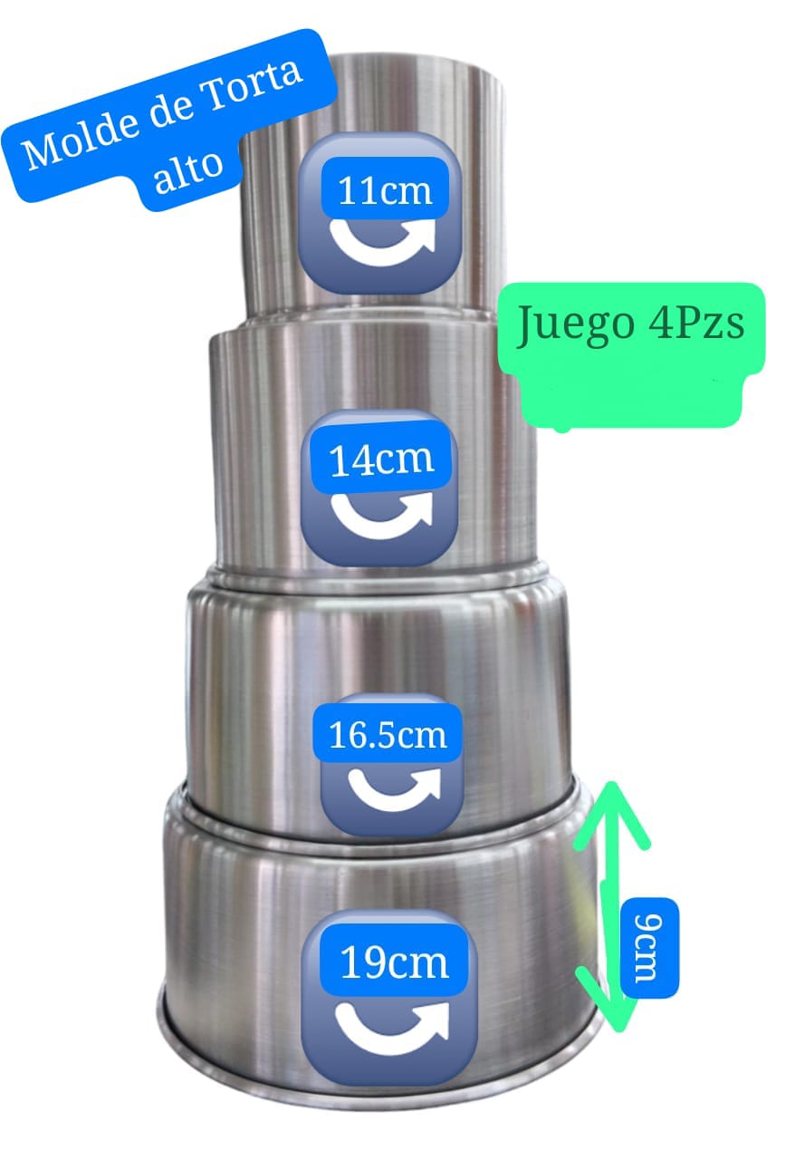 H.MOLDE ALUM.SET TORTERO1x4PZS(14/20)PEQ**