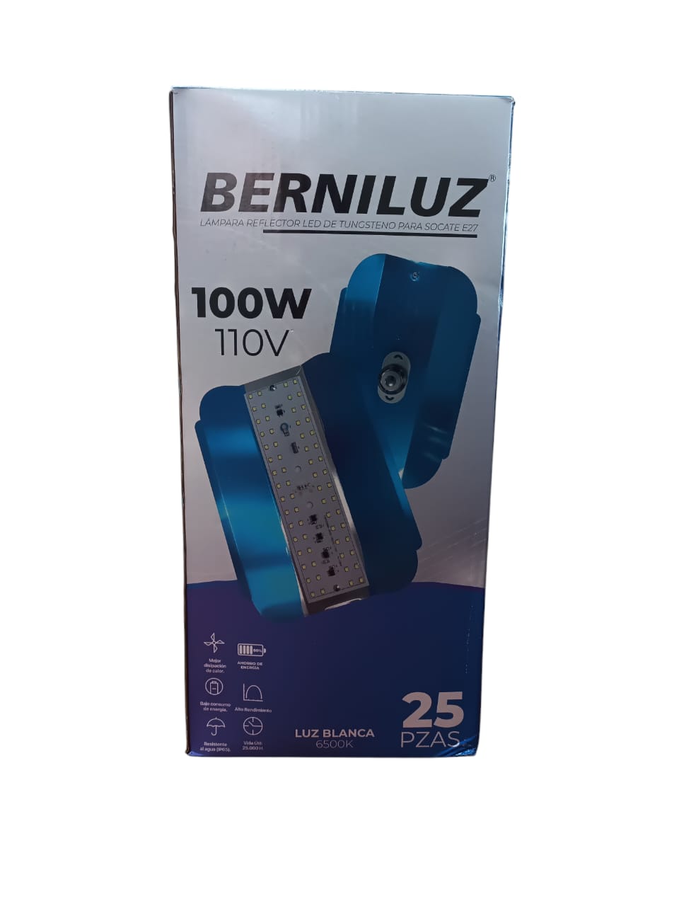 F.REFL.LED AZUL C/SOC100W.UNID.S110V100V**