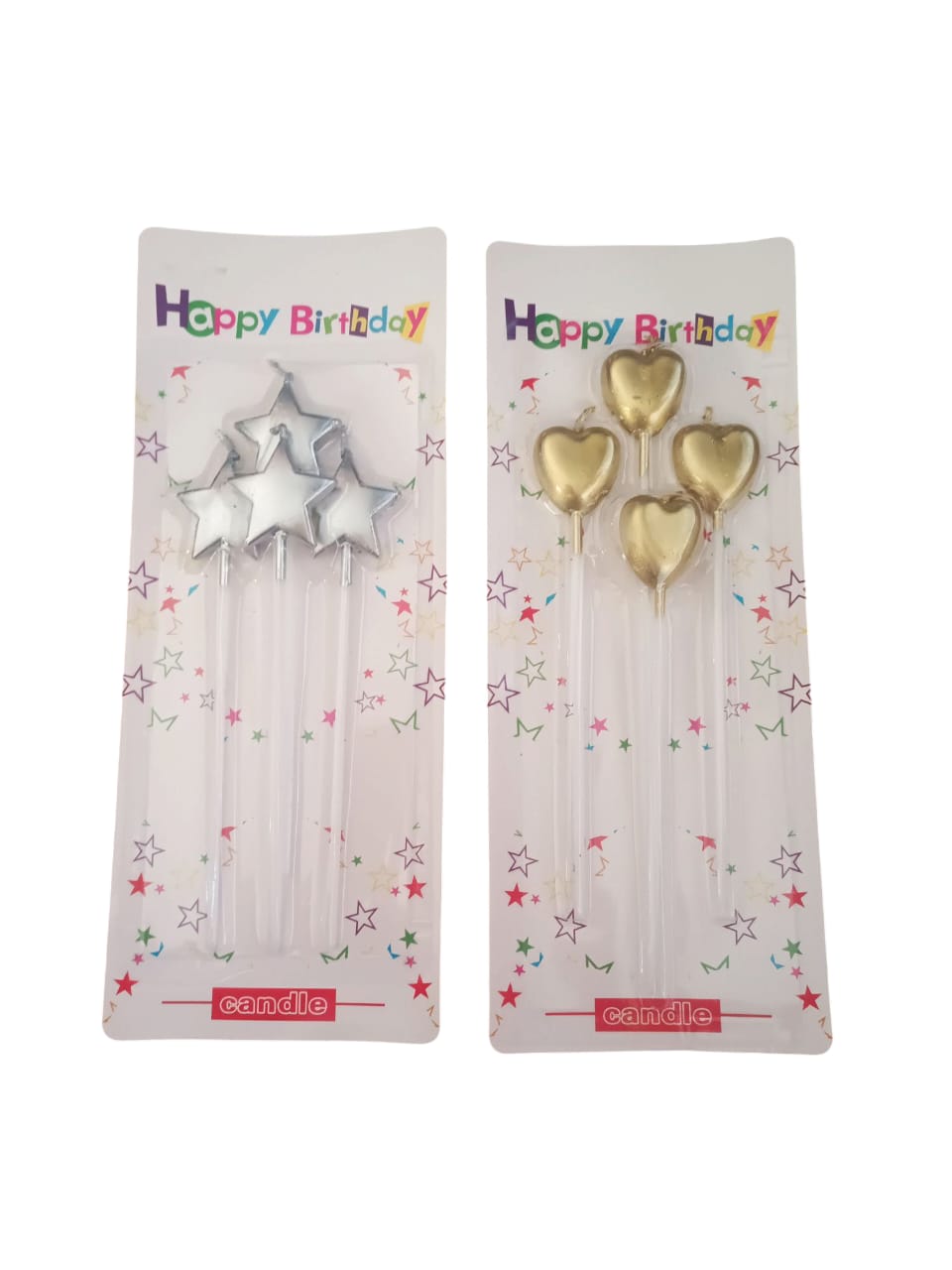 VELAS P/CUMPLE.CORAZON/ESTRELLA 1x4PZS.R:5755