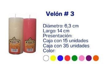 VELON Nº 3 VELUZ  BLANCO 1x12 UND.**