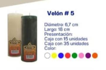 VELON Nº 5 VELUZ  BLANCO 1x12 UND.**