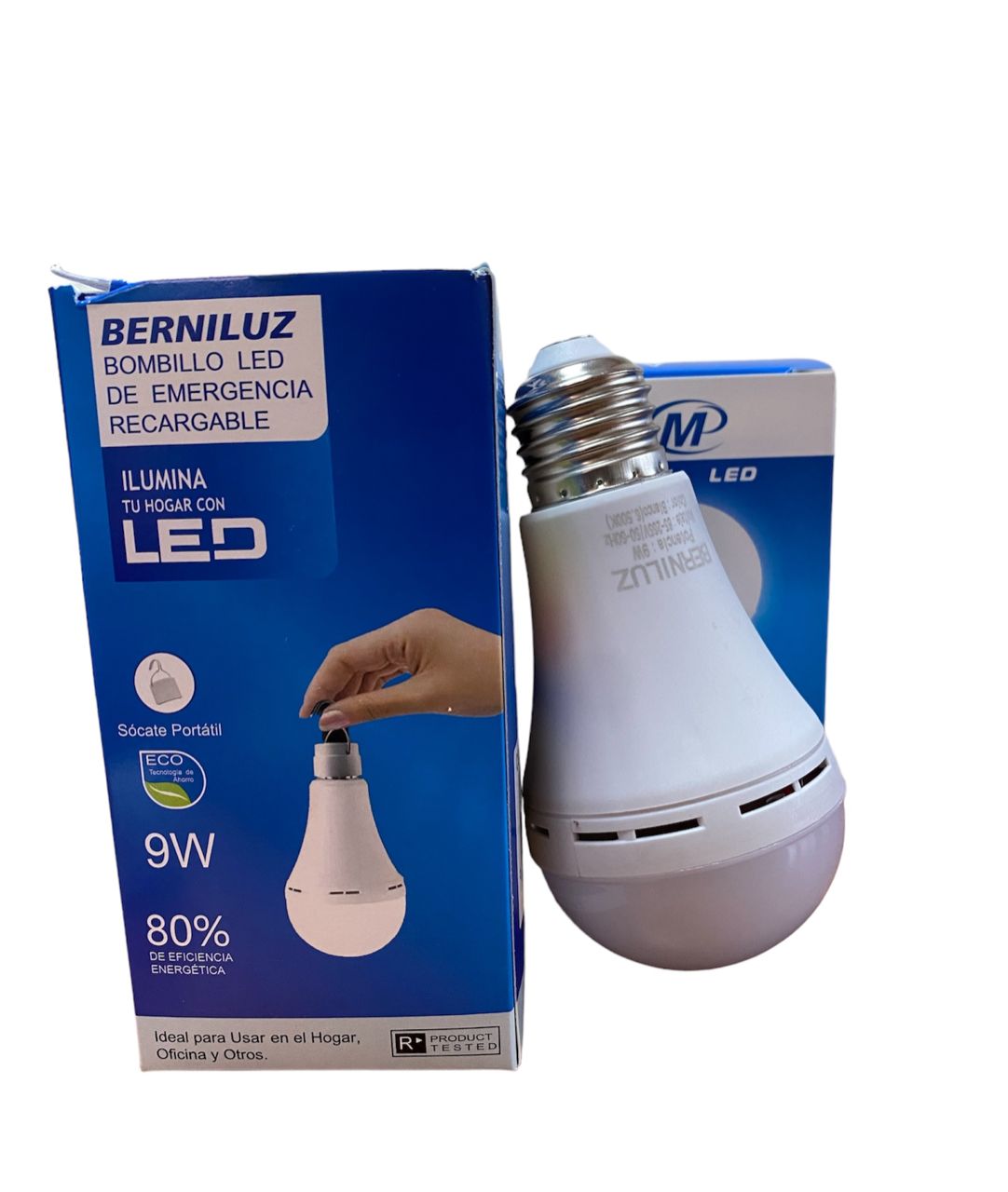 BOMBILLO RECARGABLE BERNILUZ 9W UND**