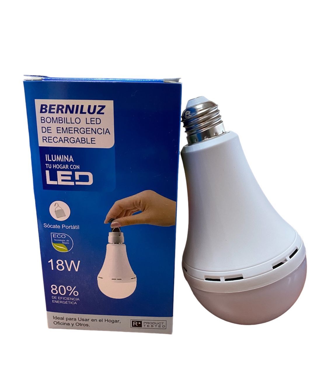 BOMBILLO RECARGABLE BERNILUZ 18W UND**