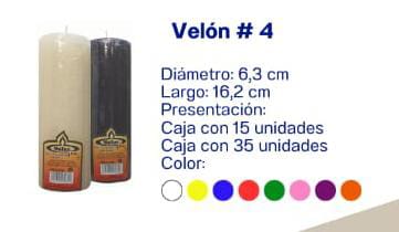 VELON Nº 4 VELUZ  BLANCO 1x12 UND.**