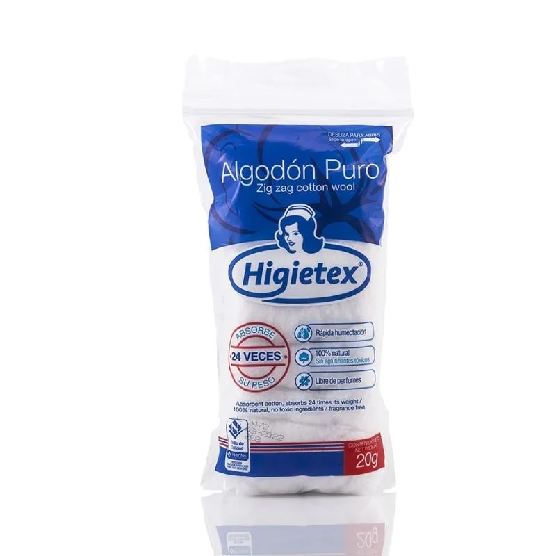 ALGODON PURO HIGIETEX 1x12x20G**