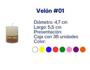 VELON #01 VELUZ  BLANCO 1x12UND.PEQUEÑO**