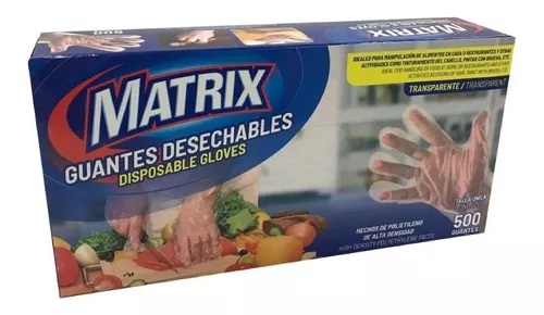 H.GUANTES 1x500U.MATRIX TRANSP.R:15DG500