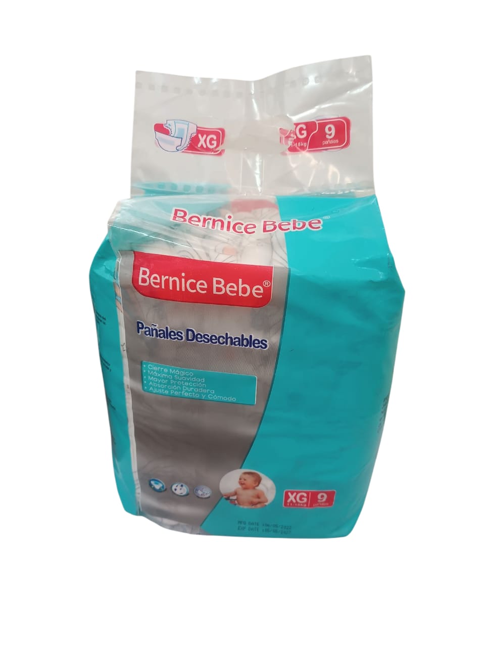 B.PAÑALES BERNICE/BEBE TALLA XG 12x9UND**