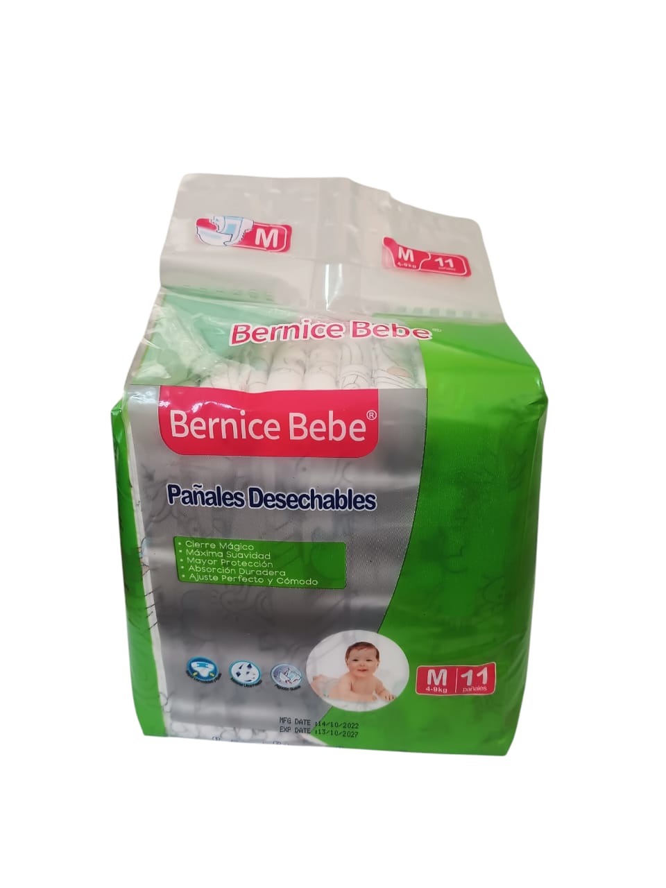 B.PAÑALES BERNICE/BEBE TALLA M 12x11UND**
