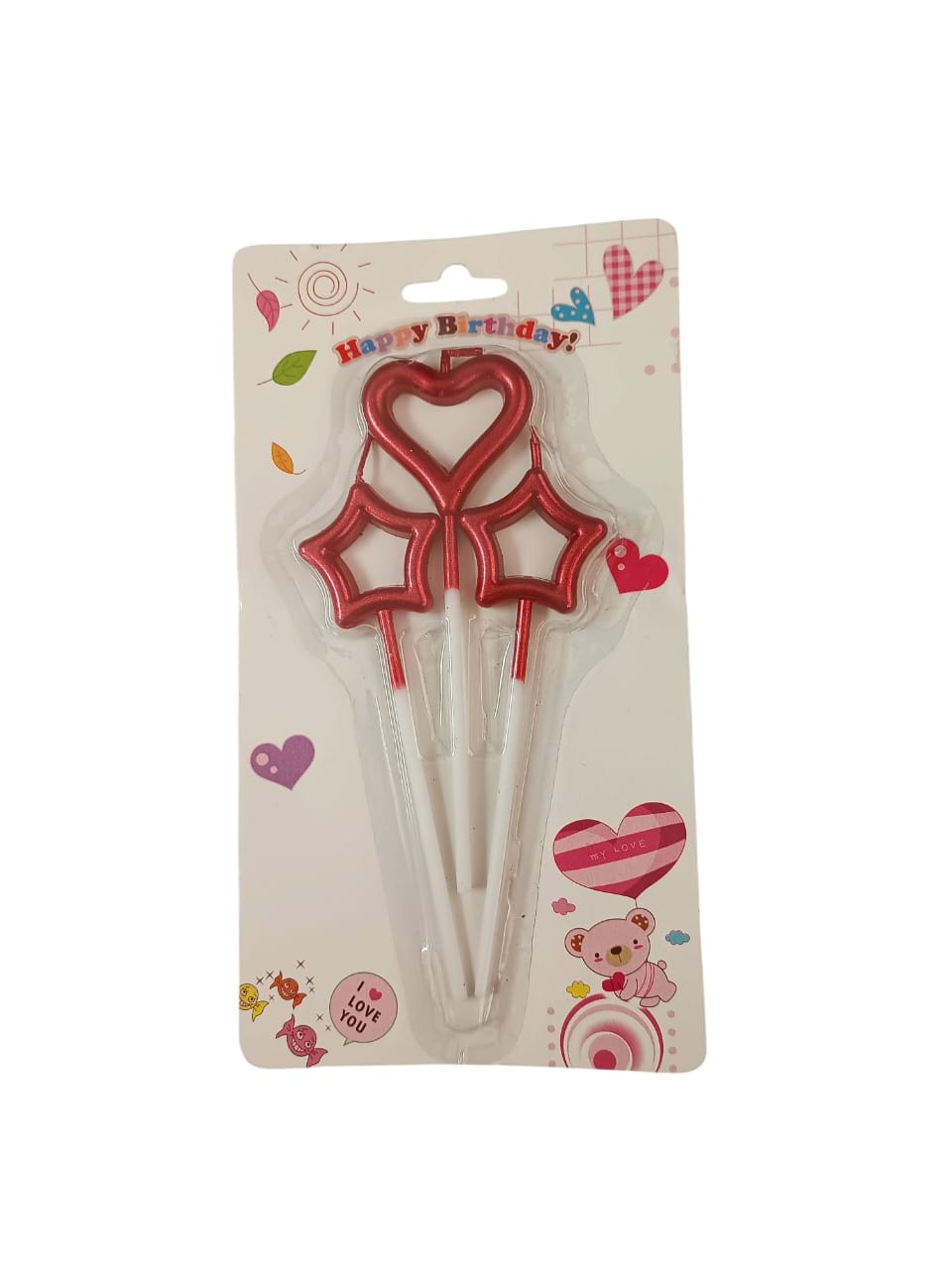 VELAS P/CUMPL.1x3PZS.CORAZ.ESTRELLA.UND**