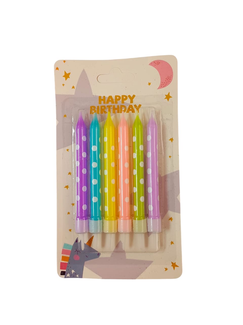 VELAS P/CUMPL.C/BASE PEPITAS 1x12x6 PZS.