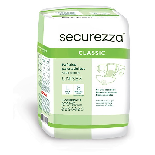 PAÑAL.SECUREZZA CLASSIC TALLA L 1x6UND