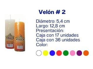 VELON Nº 2 VELUZ  BLANCO 1x35 UND.**