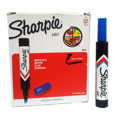 P/MARC.SHARPIE 680 AZUL P/G.1x12 UND.