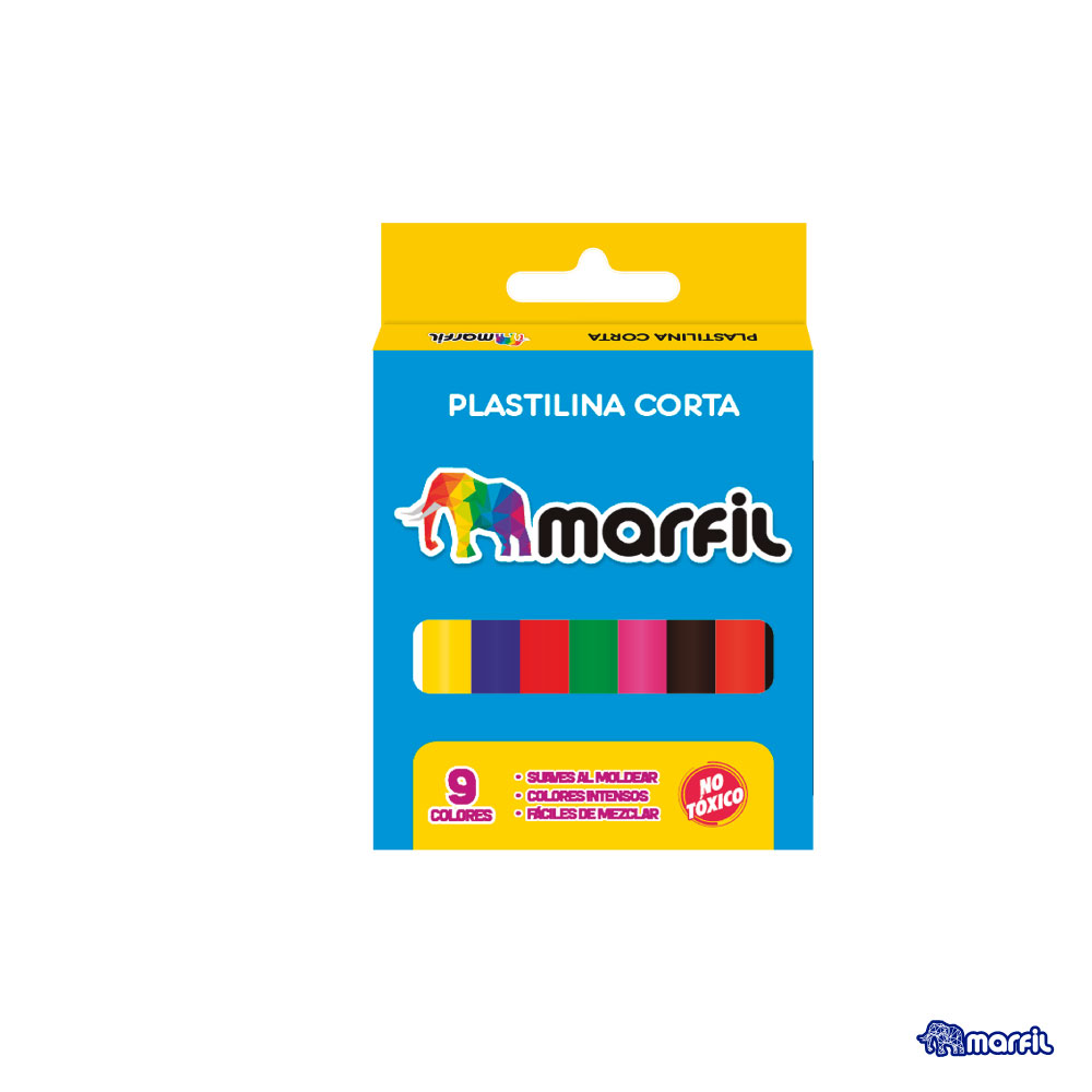 P/PLASTILINA PEQ. 1x9 COLORES MARFIL UND**