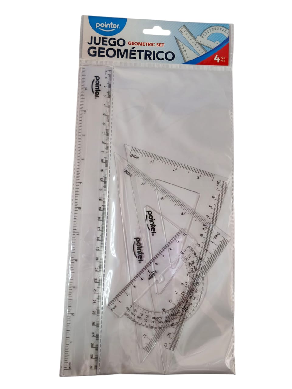P/JUEGO GEOMETR.POINTER.30Cm.x4PZS R:RU-1230A