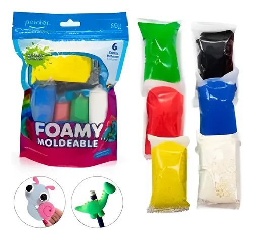 P/FOAMY MOLDEABLE POINTER x6 COLORES UND R:60G